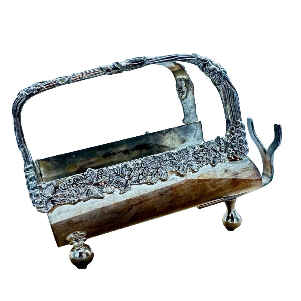 Vintage Godinger Silver Plate Grapevine Wine Bottle Caddy Holder Adjustable